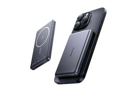 MCDODO MC-4641 20W 5000mAh Metal Ultra İnce Manyetik Kablosuz Power Bank Siyah