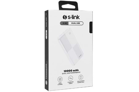 S-link IP-G12N 10000mAh Micro+Usb+ Type-C Giriş+Çıkış Beyaz. Taşınabilir Pil Şarj Cihazı Powerbank