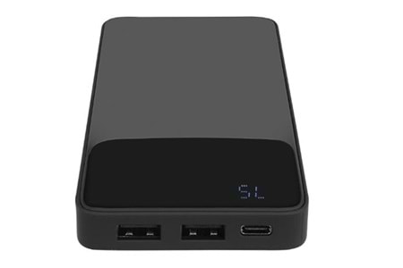 S-link P107 10000mAh Type-C 10W Siyah Gizli LED Taşınabilir Pil Şarj Cihazı Powerbank