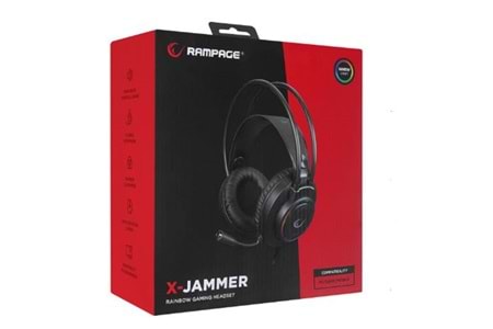 Rampage RM-K27 X-JAMMER Rainbow Ledli PC USB 3.5M PS4-XBOX-Mobile Gaming Oyuncu Mikrofonlu Kulaklık