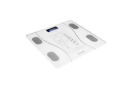 Asonic BS260 Beyaz 2-AAA Pil Dijital Bluetooth Baskül (Sensör-Temperli Cam-Otomatik Sıfırlama)