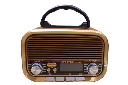 Everton RT-723 Dijital Göstergeli Şarjlı Nostaljik Radyo (AM-FM-SW Wıth BT-USB-TF )