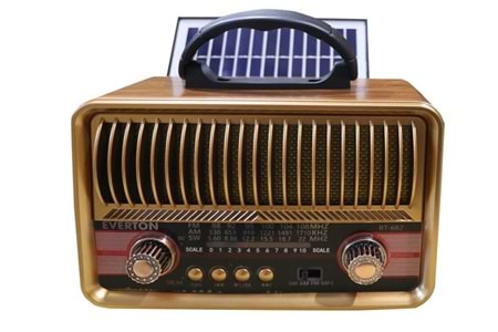Everton RT-682 Solarlı,Şarjlı Nostaljik Radyo (Bluetooth-USB-SD-FM ) 