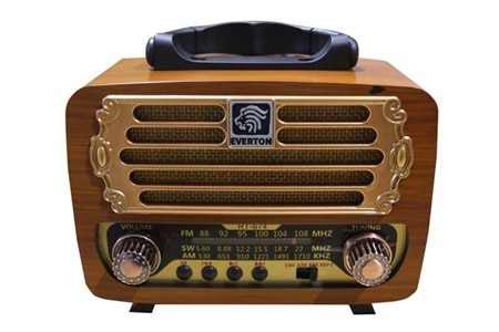 Everton RT-674 Bluetooth-USB-SD-FM Şarjlı,Solarlı Nostaljik Radyo 