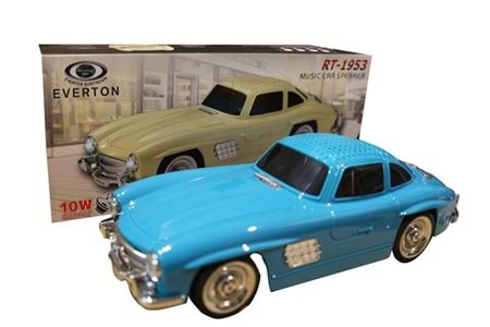EVERTON RT-1953 Mavi (Blue) Arabalı Bluetooth Fm-Usb-Tf-Aux Şarjlı Nostaljik Radyo