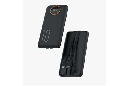 Snapron SNP-3012 10.000 Mah LCD Ekran Dahili Kablolu 22.5w Hızlı Şarj Powerbank