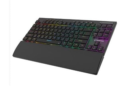 Rampage BERU Siyah 2.4G + BT Wireless RED SWITCH Mekanik Gaming Oyuncu Klavye Slim RGB