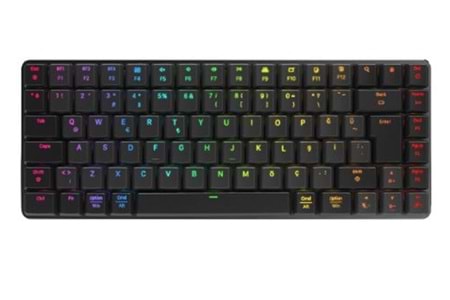 Rampage W-GRANITE Siyah-Gri Low Profile BLUE SWITCH Mekanik Gaming Oyuncu Klavye Q RGB 2,4 ghz+ BT