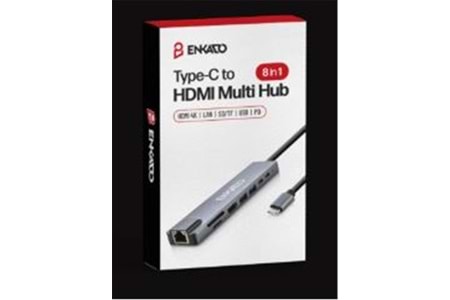 ENKADO EKD-TP42 TYPE-C TO TO HDMI 8İN 2PD+2 USB 2,0 +HDMI 4K +SD-TF+ETHERNET 100MBS