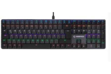 Rampage GRANITE PRO Siyah-Gri Low Profile BLUE SWITCH Q Rainbow Mekanik Gaming Oyuncu Klavye
