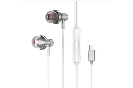 S-link SL-TPK03 TypeC Telefon Uyumlu Metal Beyaz Kulak İçi Mikrofonlu Kulaklık