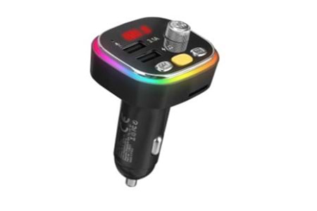 S-link SL-BT306 Çift USB 5V 3.1A Rainbow Işıklı Led Ekran TF Kartlı V5.0 Bluetooth Fm Transmitter