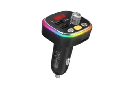 S-link SL-BT306 Çift USB 5V 3.1A Rainbow Işıklı Led Ekran TF Kartlı V5.0 Bluetooth Fm Transmitter