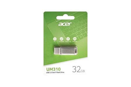 Acer 32GB USB3.2 UM310-32GB Metal Flash Bellek (105-40 MB-s) Okuma-Yazma