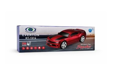 EVERTON RT-1974 Kırmızı Arabalı Bluetooth Fm-Usb-Tf-Aux Şarjlı Nostaljik Radyo