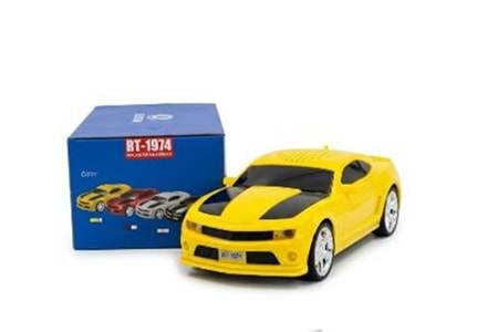 EVERTON RT-1974 Sarı Arabalı Bluetooth Fm-Usb-Tf-Aux Şarjlı Nostaljik Radyo