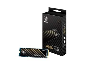 Msi 1TB Spatium M450 V1 NVMe PCIe Gen4 x4 Okuma 3400MB – Yazma 2400MB M.2 SSD Disk