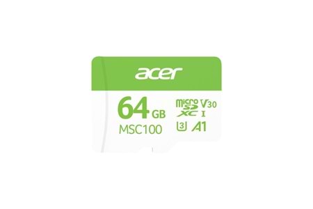Acer MSC100 64GB microSD U3 V30 A1 Aksiyon Kamera & Güvenlik Kamerası Uyumlu