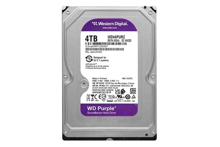 Wd 4Tb 3.5 Purple WD44PURZ Sata3 5400RPM 128MB 7-24 Guvenlık Harddisk (Resmi Distribitör Ürünü)