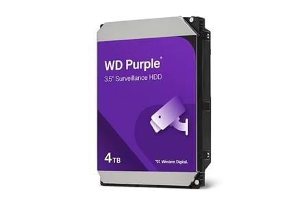 Wd 4Tb 3.5 Purple WD44PURZ Sata3 5400RPM 128MB 7-24 Guvenlık Harddisk (Resmi Distribitör Ürünü)