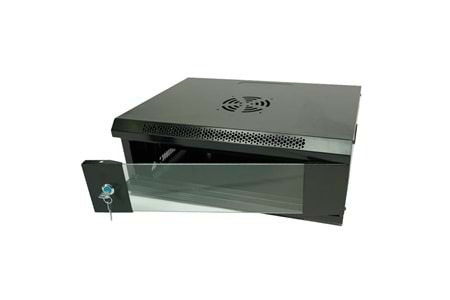 Racksan ML-6404S 4U Duvar Tipi Kabinet (200-530-400) Raf+Fan+Priz