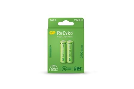 GP AA 2600 mAh Şarjlı Kalem Pil 2'li Paket GP270AAHCEMTR-2GB