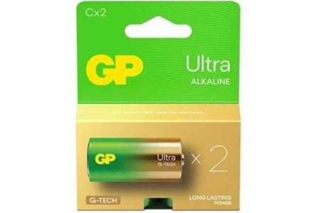 GP LR14 Orta Boy Ultra Alkalin Pil 2'li Paket GP14AU-U2 C Boy