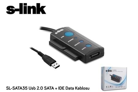 S-link SL-SATA35 Usb 2.0 to Sata + ıde Data Çevirici