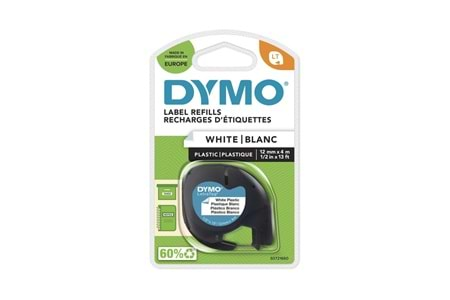 Dymo S0721660 Letratag Plastik Etiket 12 mm X 4 Metre Beyaz 91201