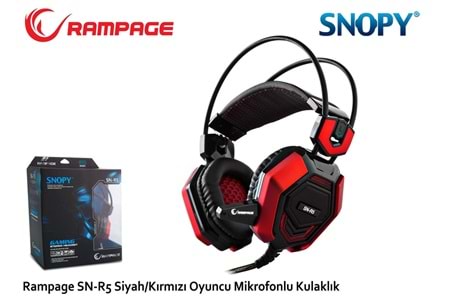 Rampage SN-R5 X-CORE Siyah-kırmızı Oyuncu Mikrofonlu Kulaklık Usb