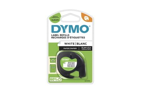 DYMO S0721510 LetraTag Kağıt Şerit ( 12mm x 4 mt ), Beyaz ( 59421) 91200