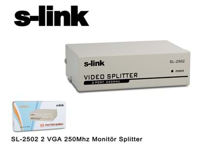 S-link SL-2502 2 VGA 250Mhz Monitör Splitter