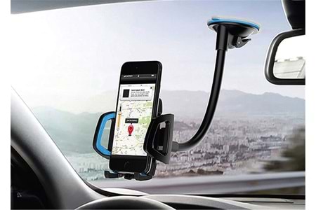 Hytech HY-XH20 Vantuz + Braketi 360 Derece Siyah-Mavi Telefon Tutucu