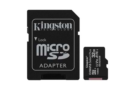 Kingston SDCS2-32GB 32GB micSDHC Canvas Select Plus 100R A1 C10 Card + ADP Hafıza Kartı