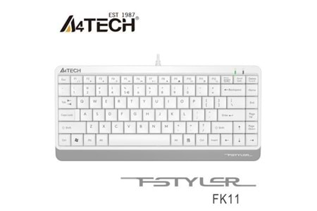 A4 Tech FK11 Q Usb Kablolu Mm Mini Klavye Beyaz