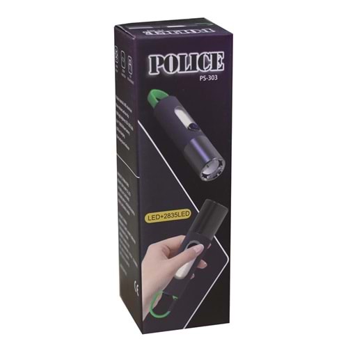 Polıce PS-303 Yan Aydınlatma Işıklı, Şarjlı El Feneri