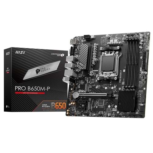 Msı Pro B650M-P 7200MHz (OC) DDR5 Soket AM5 M.2 HDMI DP VGA mATX Anakart