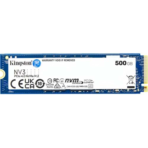 Kingston 500GB NV3 PCIe 4.0 NVMe M.2 2280 SSD Disk SNV3S-500G SSD Disk