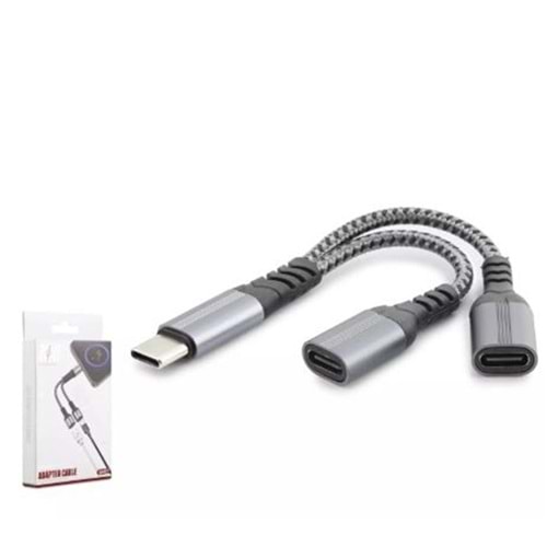 Hadron Gj-017 Type-C To 2-Type-C F Kablo Car Şarj 100W Siyah