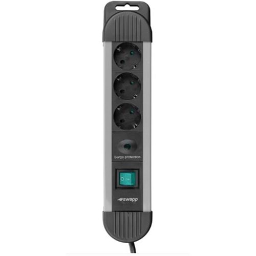 S-link SPGKS03 1.5m 3G1.5mm2 900 Joule 3Lü Akım Kor. Gri Priz Çoklayıcı