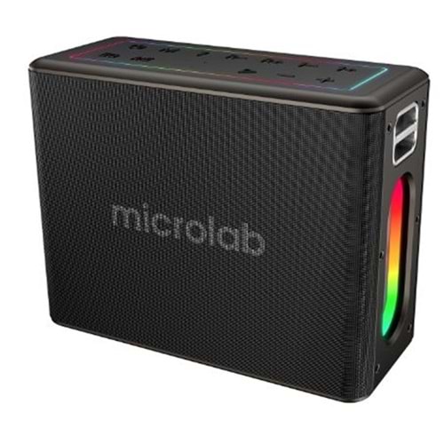 Microlab M60 Vega 15000mAh Batarya Wireless Mikrofonlu Siyah Gri Usb + Tf Kart + Bluetooth Powerban