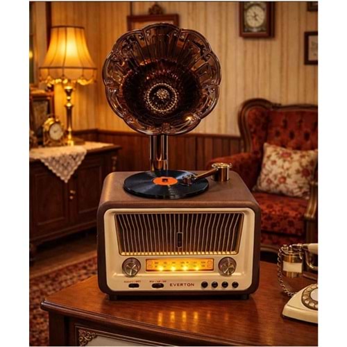 Everton Rt-608 Bluetooth Fm-Usb-Tf-Aux Şarjlı Nostaljik Radyo