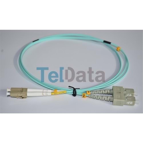 TELDATA TLD-SCLCOM31 SC-UPC-LC-UPC MM DX OM3 1 METRE FIBER OPTIK PATCHCORD