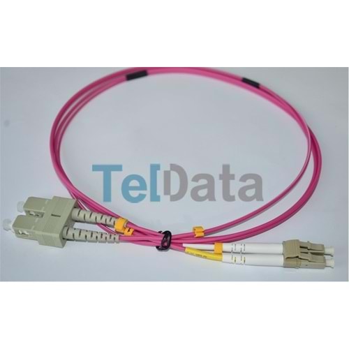 TELDATA TLD-SCLCOM41 SC-UPC-LC-UPC MM DX OM4 1 METRE FIBER OPTIK PATCHCORD
