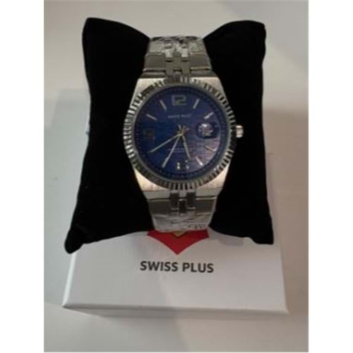 Swiss Plus Man Watch Premium Seri Model-1 ST3442AGS Blue-Silver