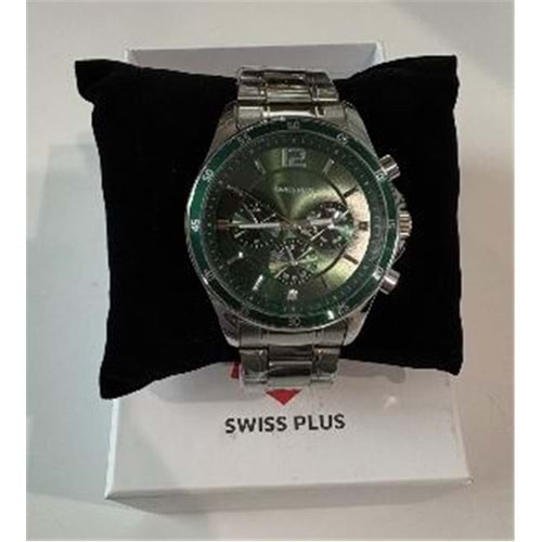 Swiss Plus Man Watch Basic Seri Model-2 ST3516AGS Green-Silver