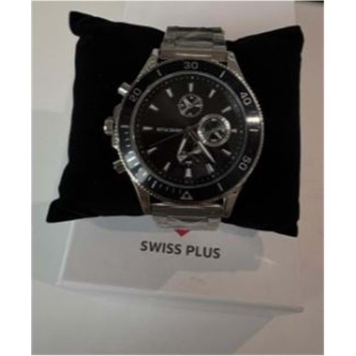 Swiss Plus Man Watch Basic Seri Model-7 ST3504AGS Lüx Black-Silver