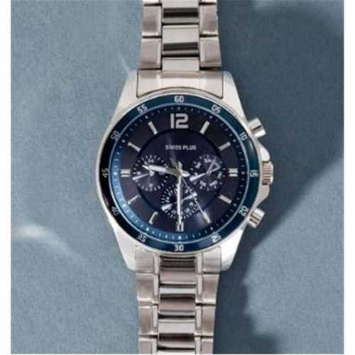 Swiss Plus Man Watch Basic Seri Model-8 ST3516AGS Lüx Blue-Silver