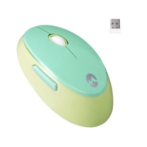 Everest ROUND KM-6282 Renkli Tuşlu Yeşil Kablosuz Q Multimedia Klavye + Mouse Set