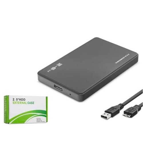 HADRON HDX1752S 2.5 İnç SATA HDD-SSD Harici Disk Kutusu USB 3.0 Micro-B - Siyah